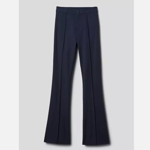 GAP High Rise Flare Stretch Pants Pintuck Pleat Navy Blue Size 10 RT$80 NWT - Picture 10 of 16